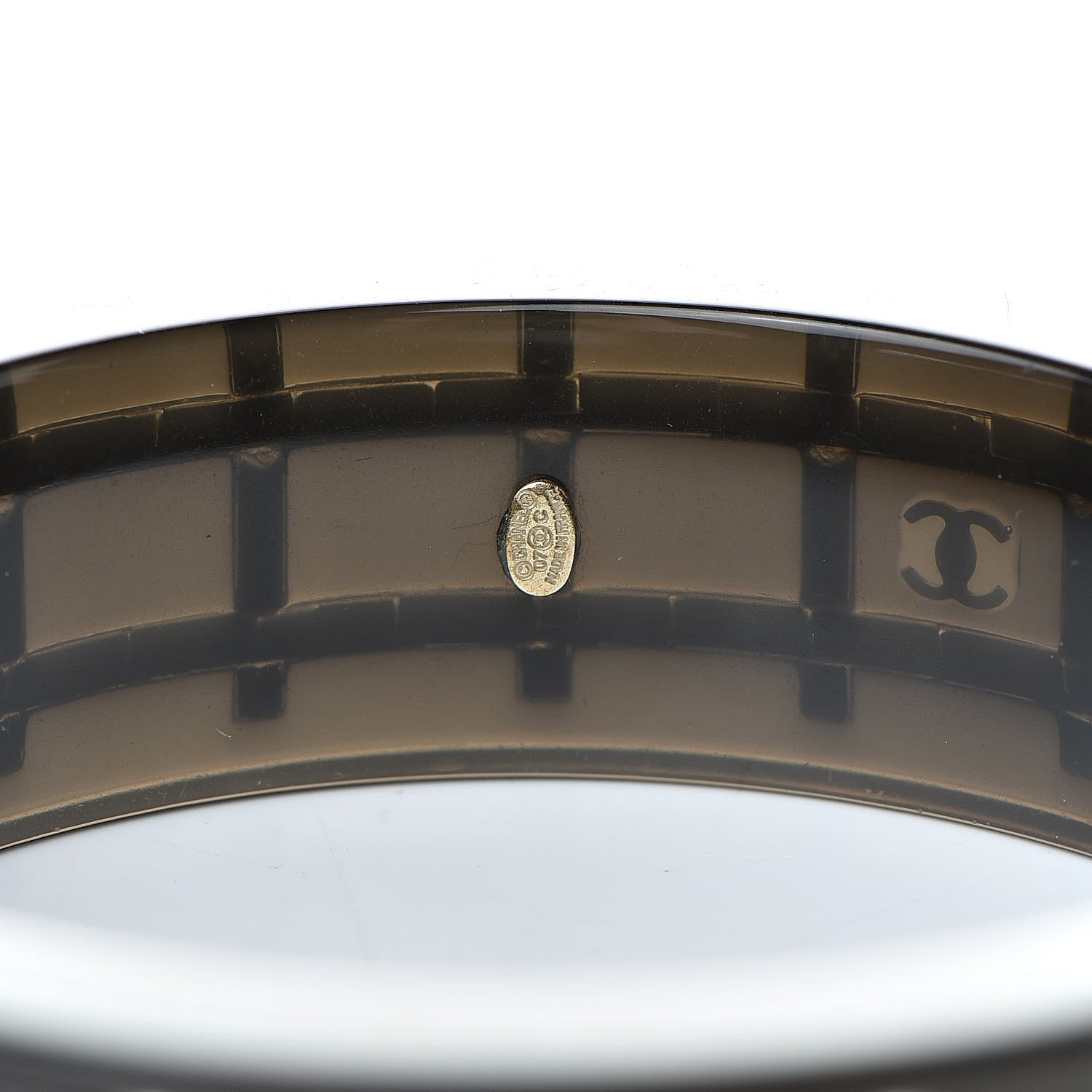 Chanel Resin Crystal CC Bangle Black 4 of 4