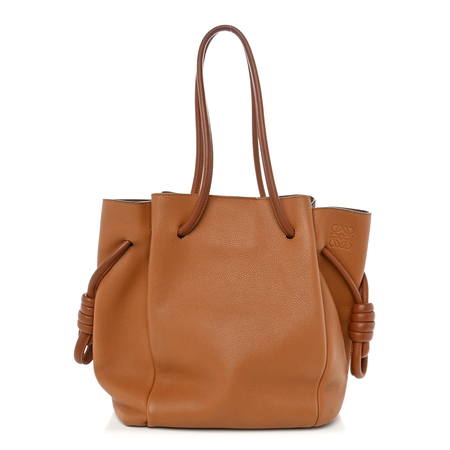 Calfskin Small Flamenco Knot Bag Caramel