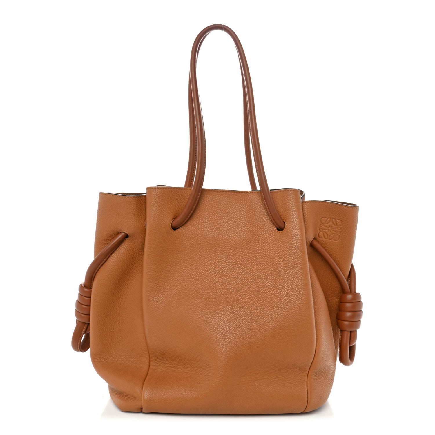 Loewe Calfskin Small Flamenco Knot Bag Caramel 1 of 10