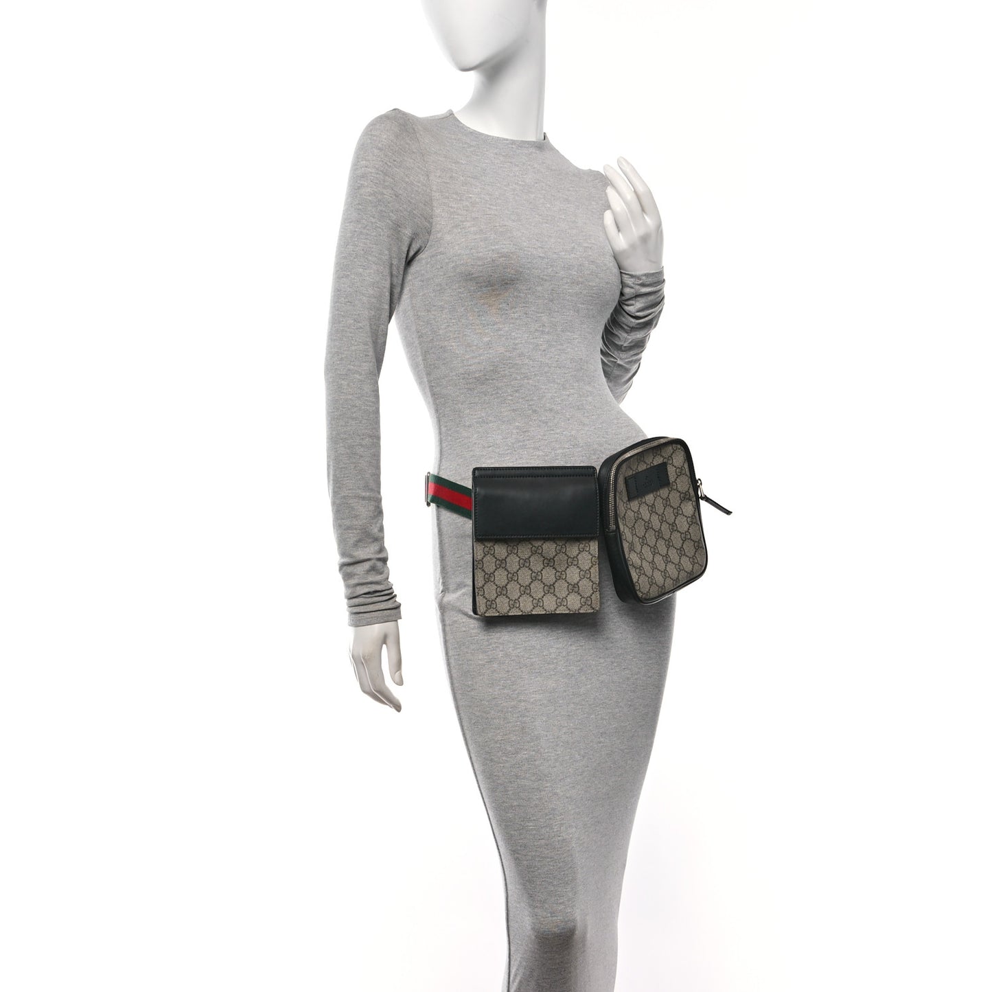 GG Supreme Monogram Web Belt Bag Black
