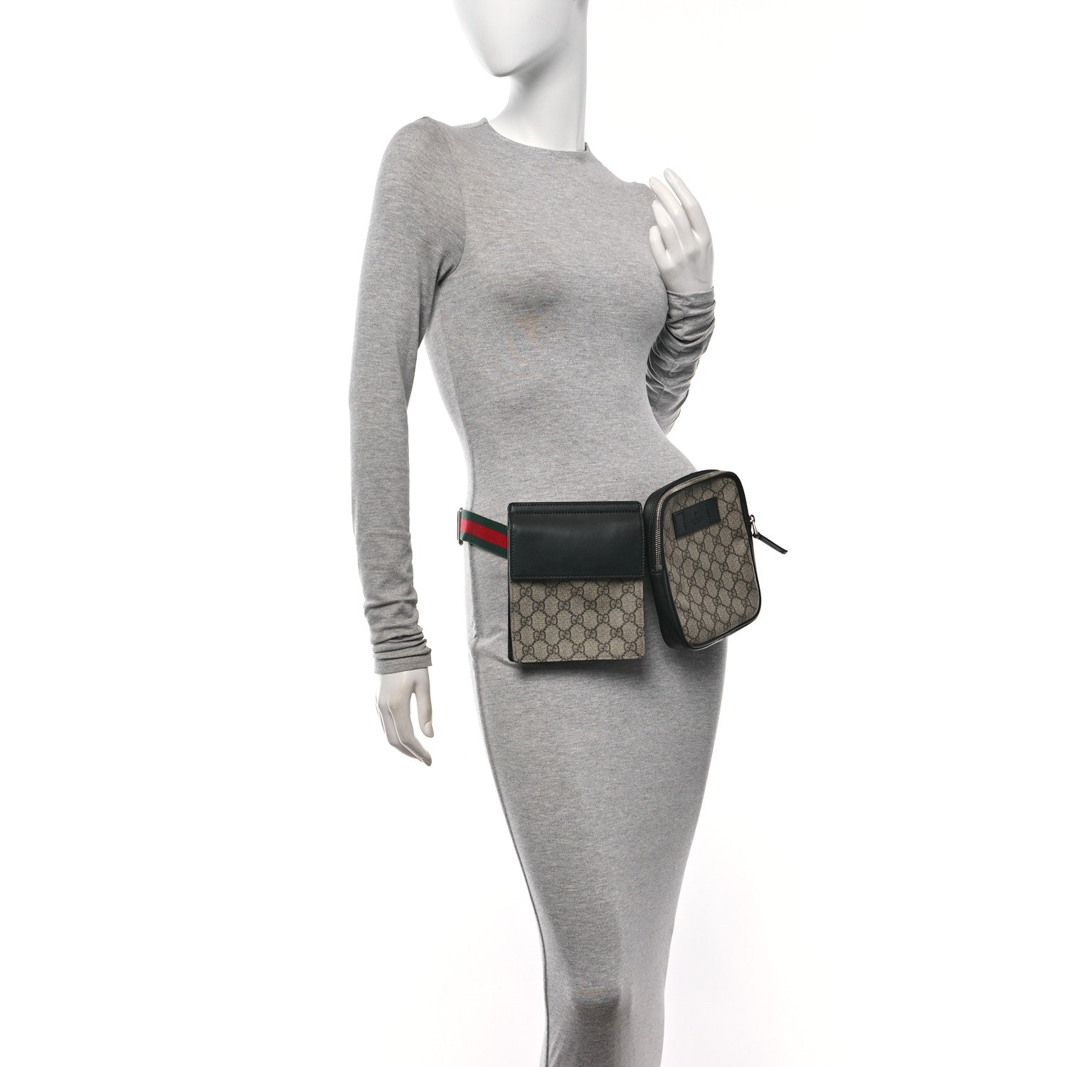 Gucci GG Supreme Monogram Web Belt Bag Black 2 of 11