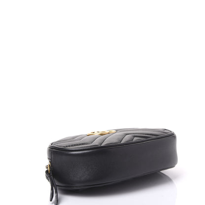 Gucci Calfskin Matelasse GG Marmont Belt Bag 95 38 Black 3 of 10