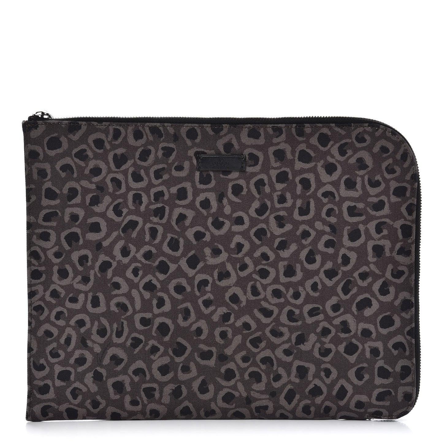Canvas Animal Print Document Case Brown