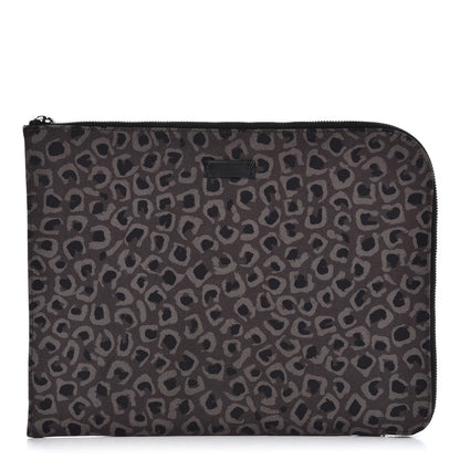 Gucci Canvas Animal Print Document Case Brown 1 of 14