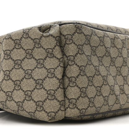 Gucci GG Supreme Monogram Selleria Calfskin Large Diaper Bag Beige Ebony Cocoa Dark Chocolate 9 of 10