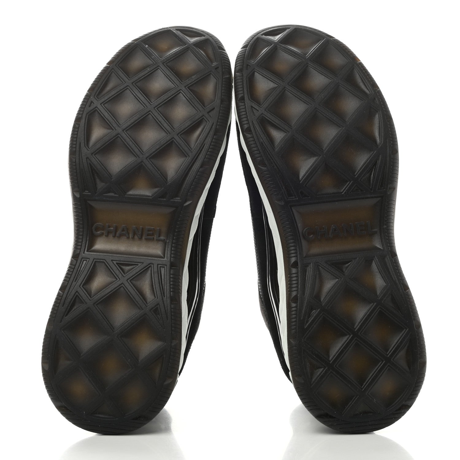 Chanel Fabric Suede CC Sneakers 38.5 Black Dark Grey 5 of 9