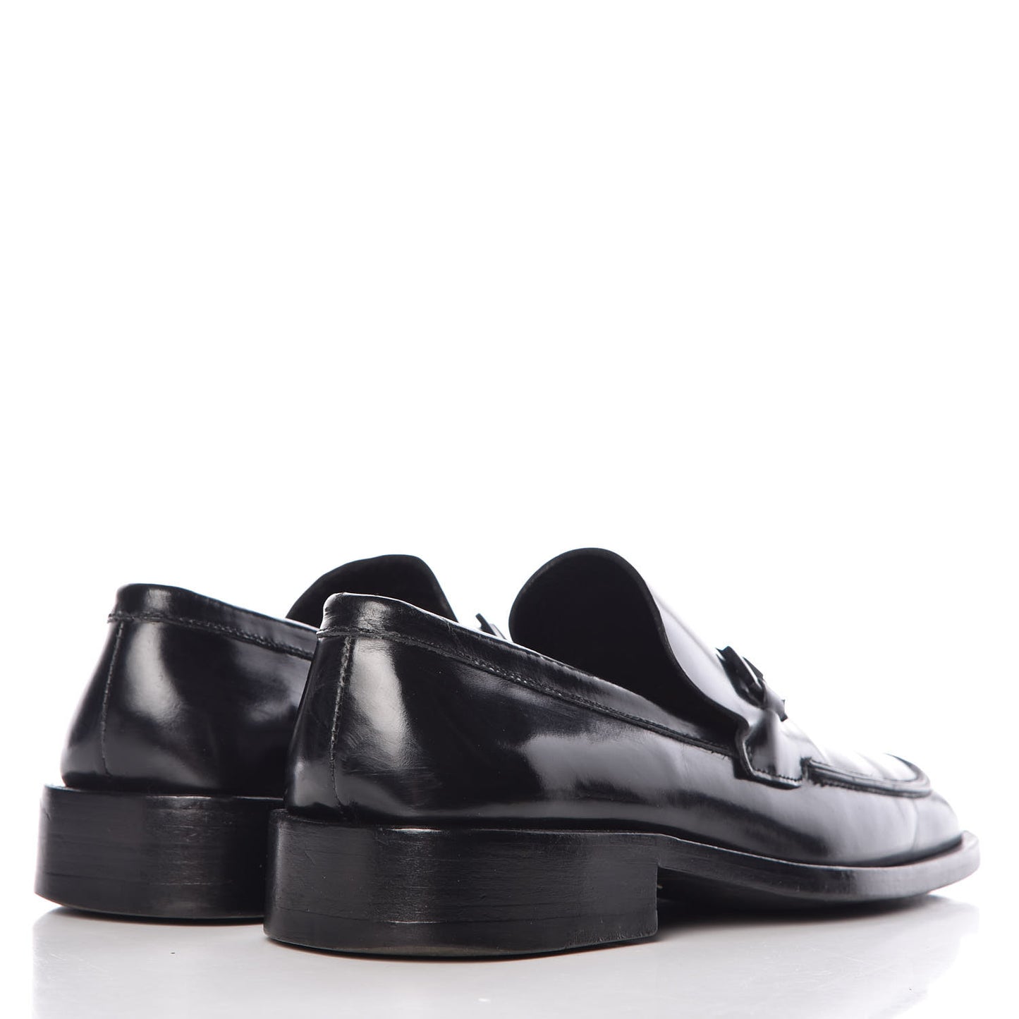Calfskin Mens Horsebit Loafers 7.5 Black