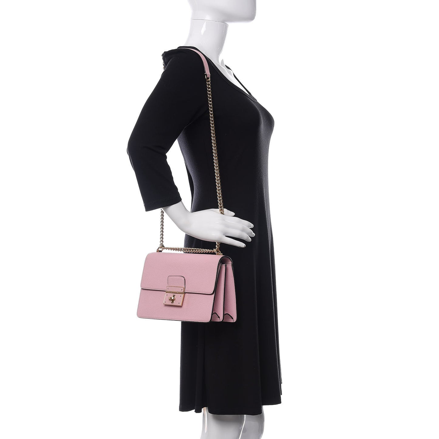 Grained Calfskin Rosalia Shoulder Bag Pink