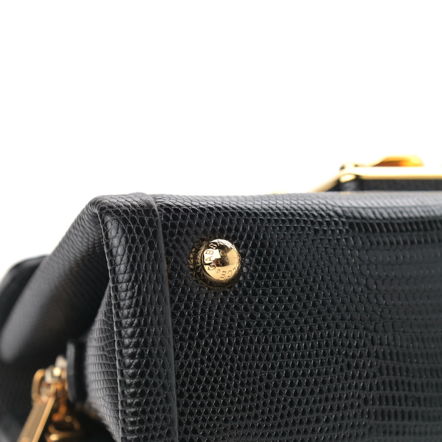 Dolce & Gabbana Calfskin Iguana Embossed Mini Lucia Satchel Black 8 of 10