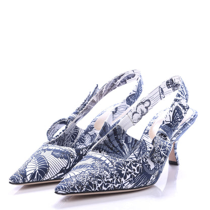 Christian Dior Toile De Jouy Sweet D Slingback Pumps 39.5 Off White 3 of 7