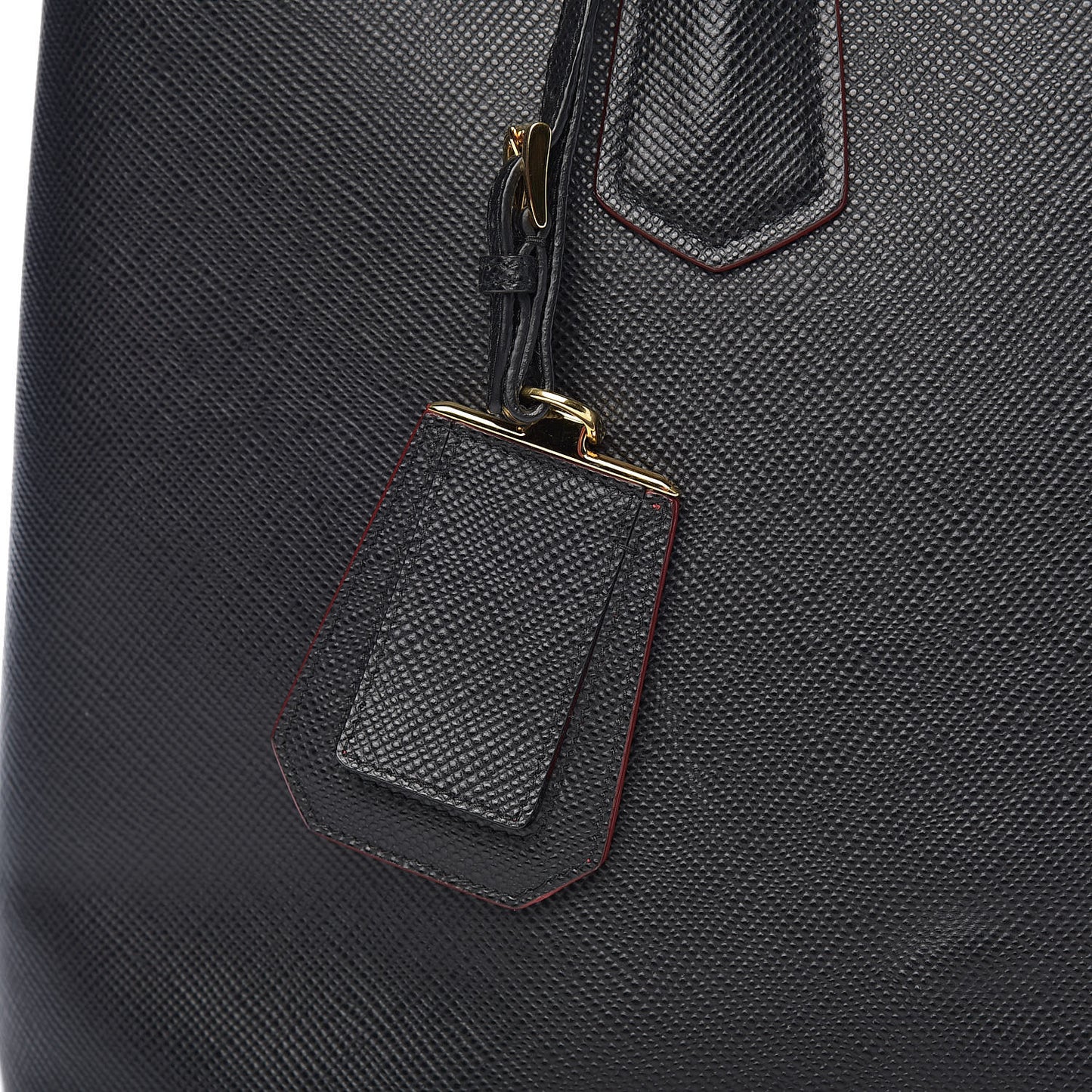 Saffiano Cuir Large Double Bag Black Fuoco