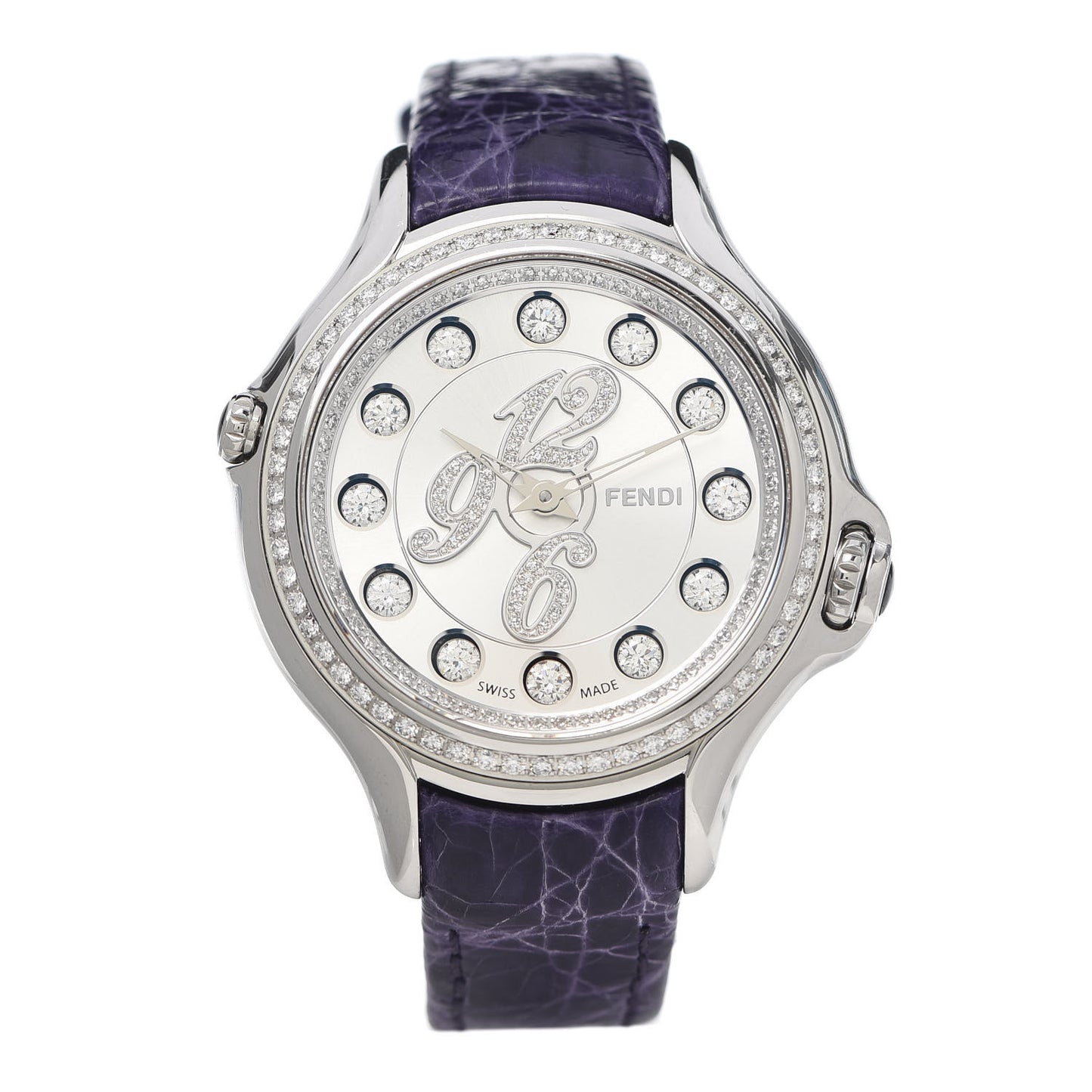 Stainless Steel Alligator Diamond Bezel Topaz 38mm Crazy Carats Rotating Gem Quartz Watch