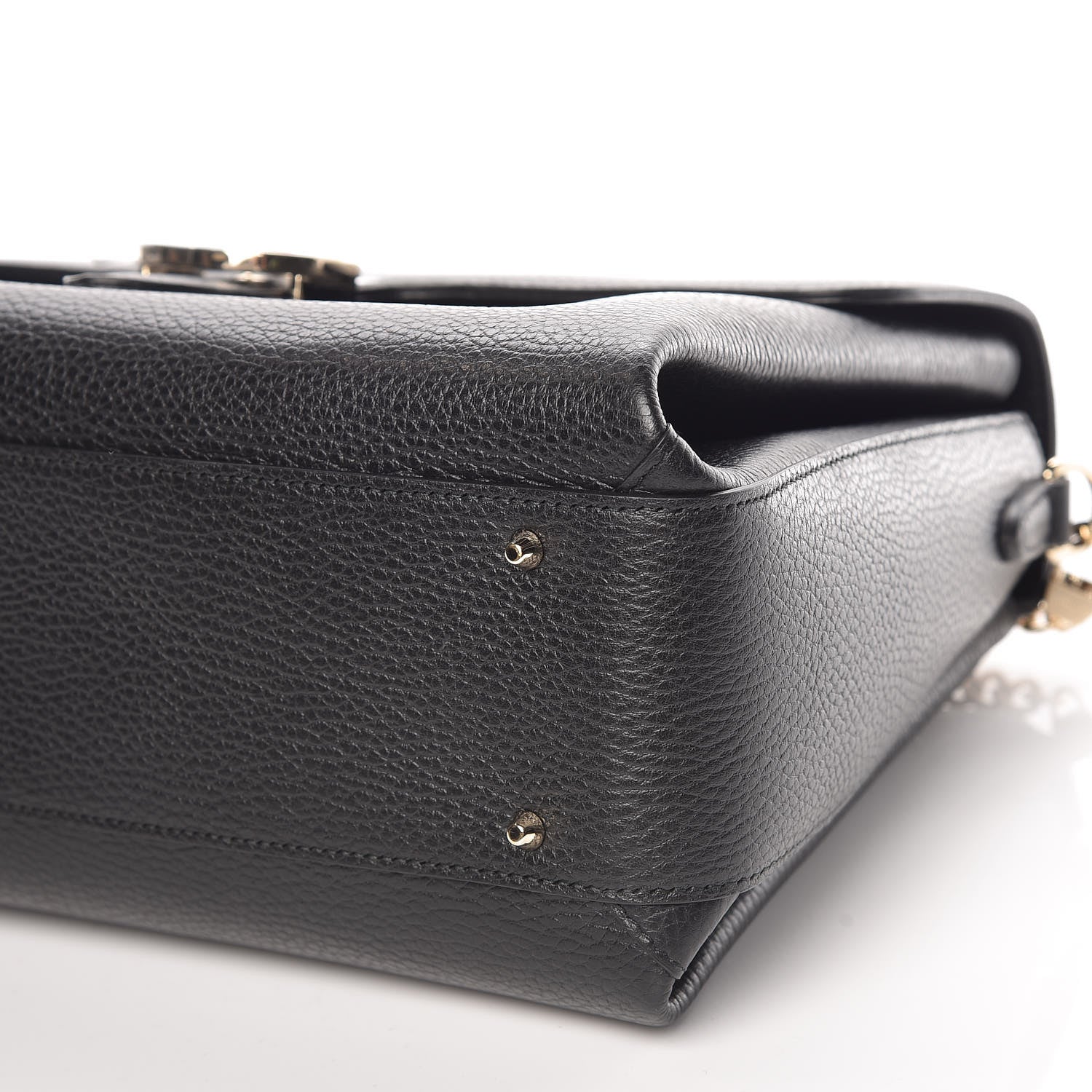 Gucci Dollar Calfskin Medium Interlocking G Top Handle Shoulder Bag Black 9 of 9