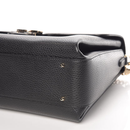 Gucci Dollar Calfskin Medium Interlocking G Top Handle Shoulder Bag Black 9 of 9