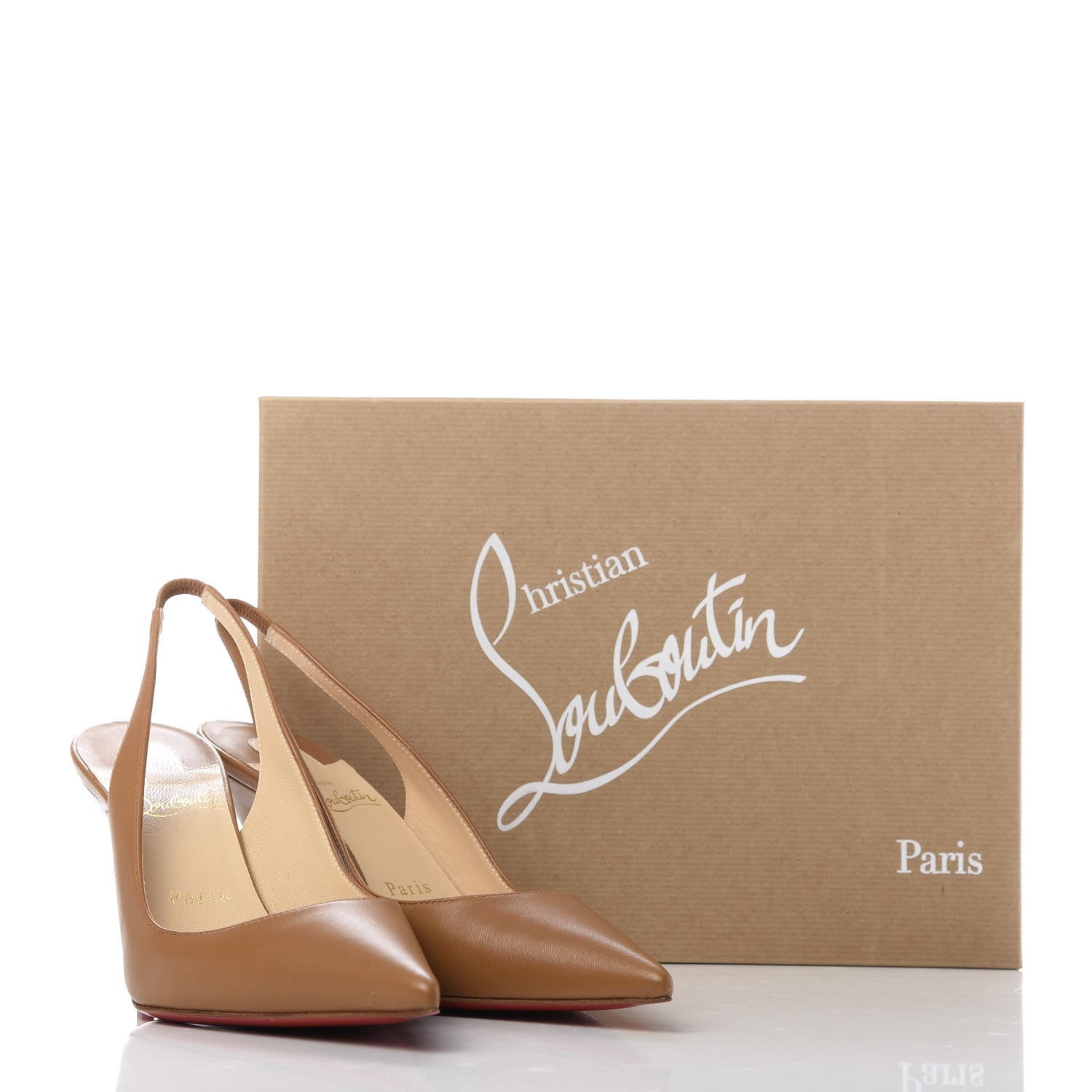 Christian Louboutin Nappa Clare Sling 80 Pumps 37 Cafe Cream 9 of 9