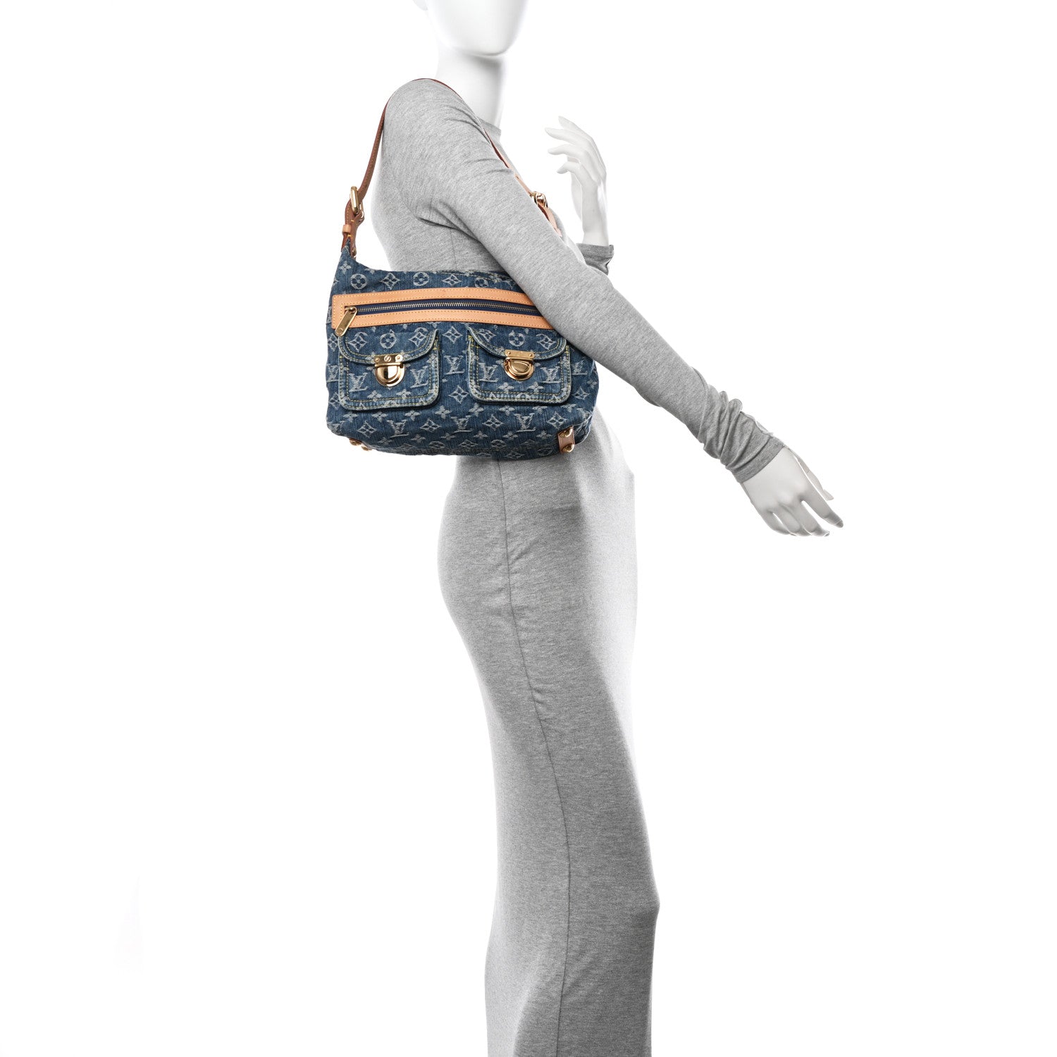 Louis Vuitton Monogram Denim Baggy PM Blue 2 of 14