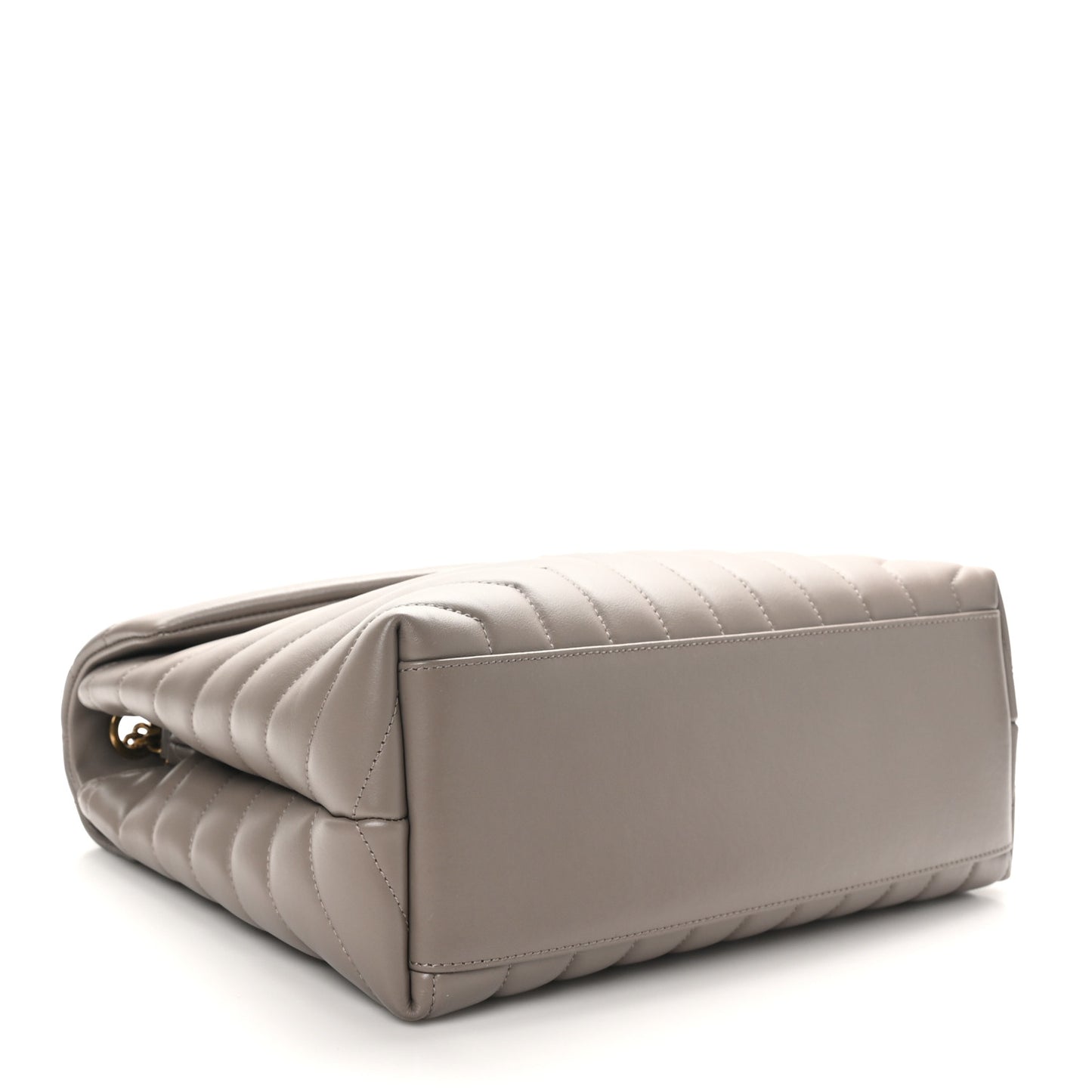 Calfskin Y Quilted Monogram Medium Loulou Chain Satchel Greyish Brown