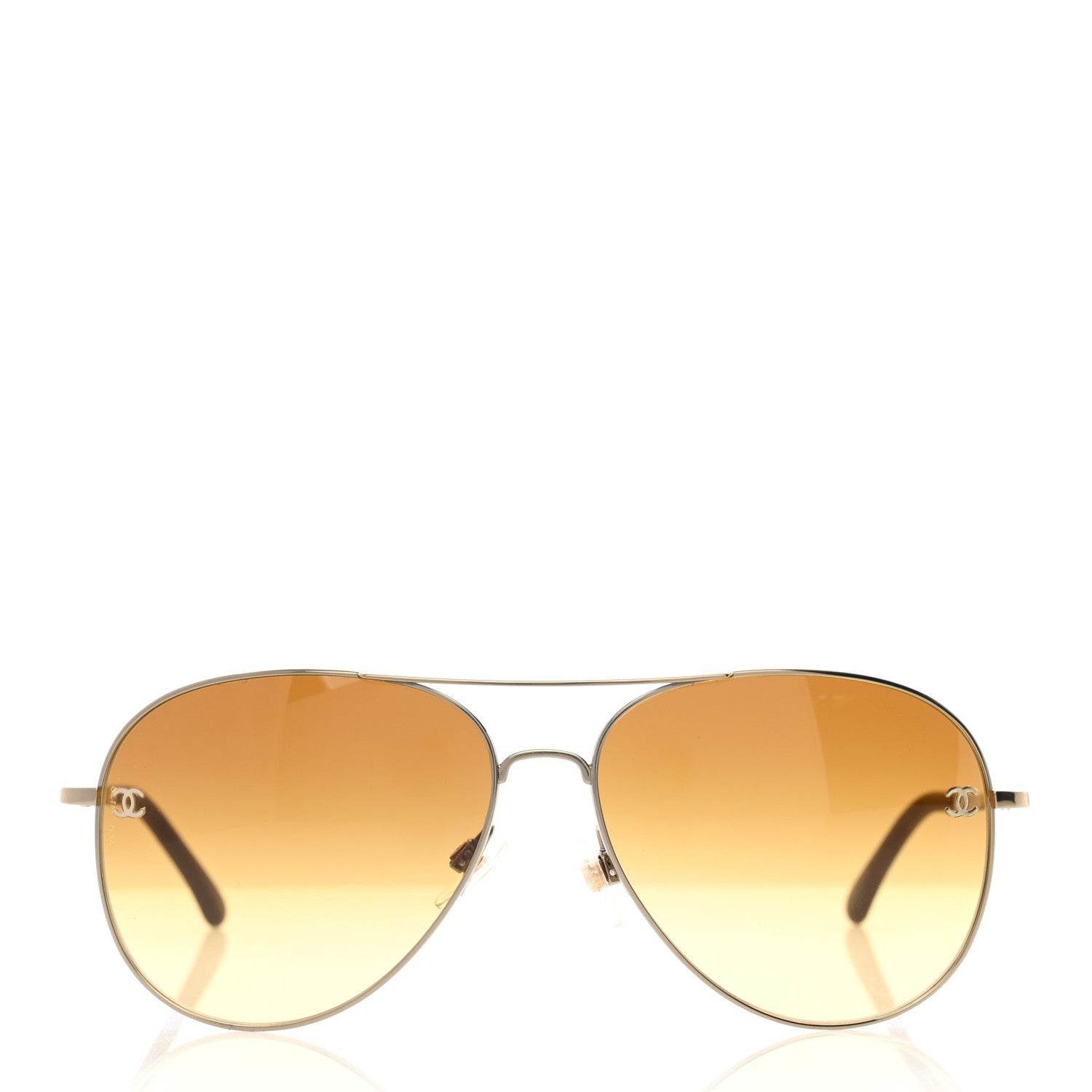 Chanel Aviator CC Sunglasses 4189-T-Q Gold 2 of 10