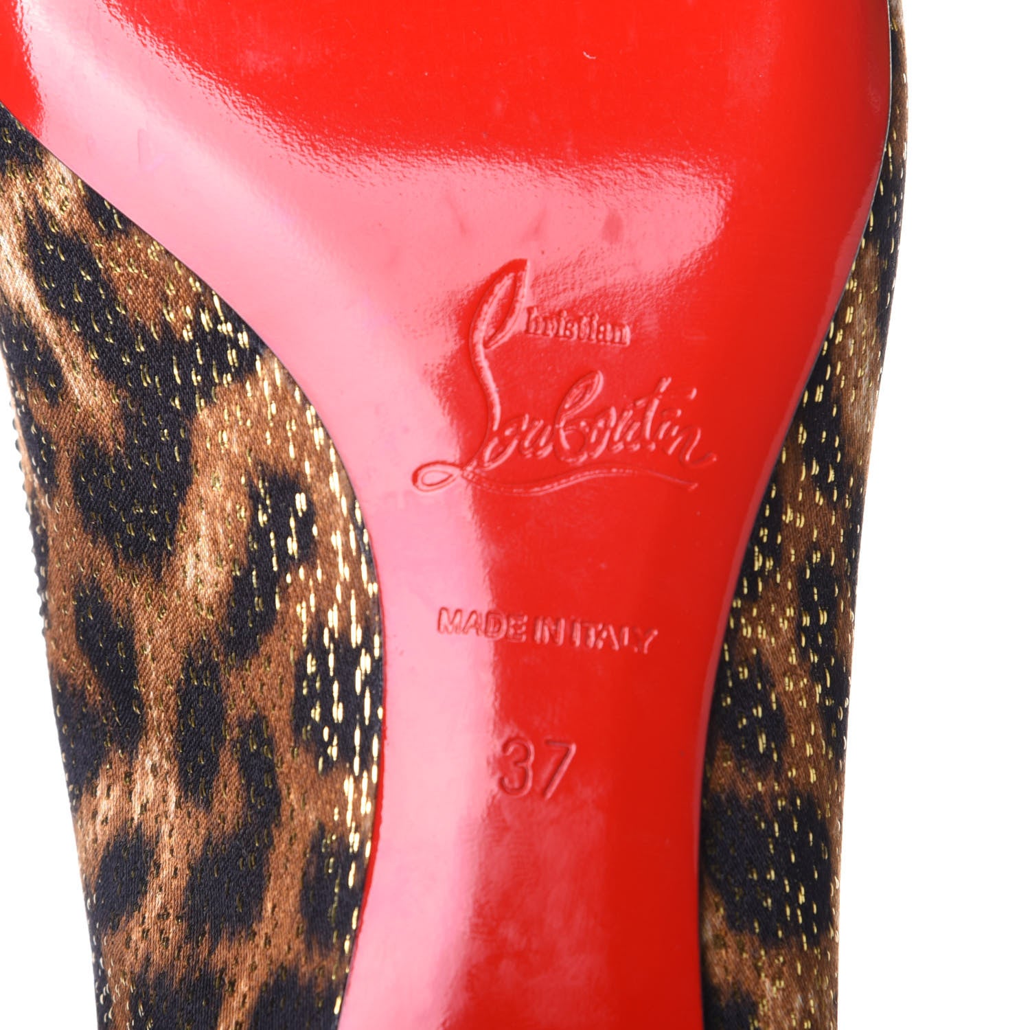 Christian Louboutin Lurex Leopard La Massine Flats 37 Black Gold 8 of 9