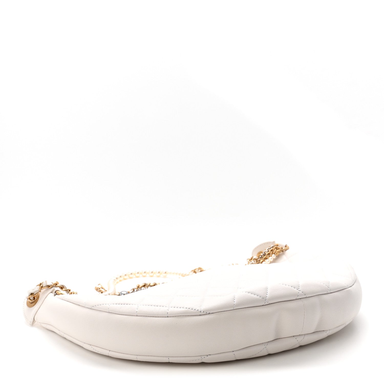 Chanel Lambskin Quilted All About Chains Hobo White 4 of 10