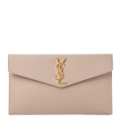 Saint Laurent Grain De Poudre Uptown Pouch Dark Beige 1 of 7