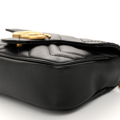Gucci Calfskin Matelasse Super Mini GG Marmont Shoulder Bag Black 10 of 10