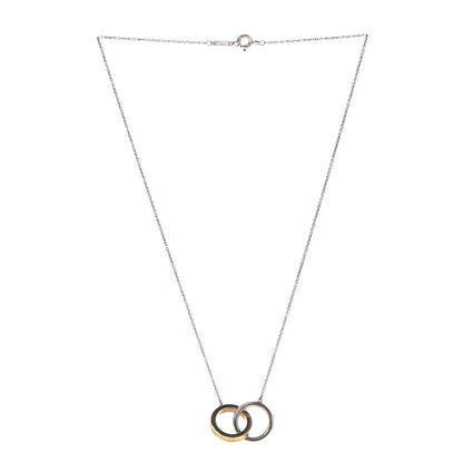 Tiffany Sterling Silver 18K Yellow Gold 1837 Interlocking Circles Pendant Necklace 3 of 8