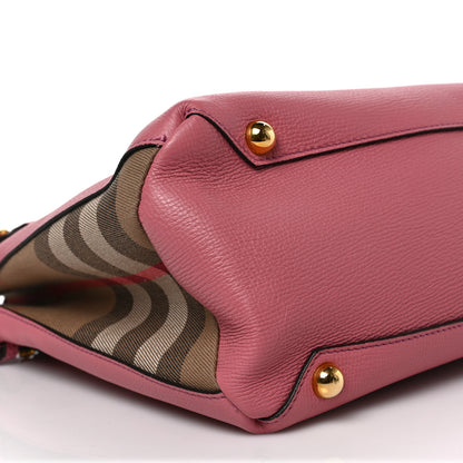 Burberry Grainy Calfskin House Check Medium Banner Tote Mauve Pink 7 of 9