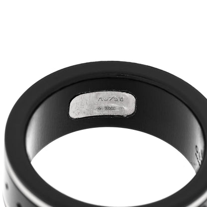 Gucci Black Synthetic Corundum 18K White Gold 7mm Icon Band Ring 49 4.75 5 of 6