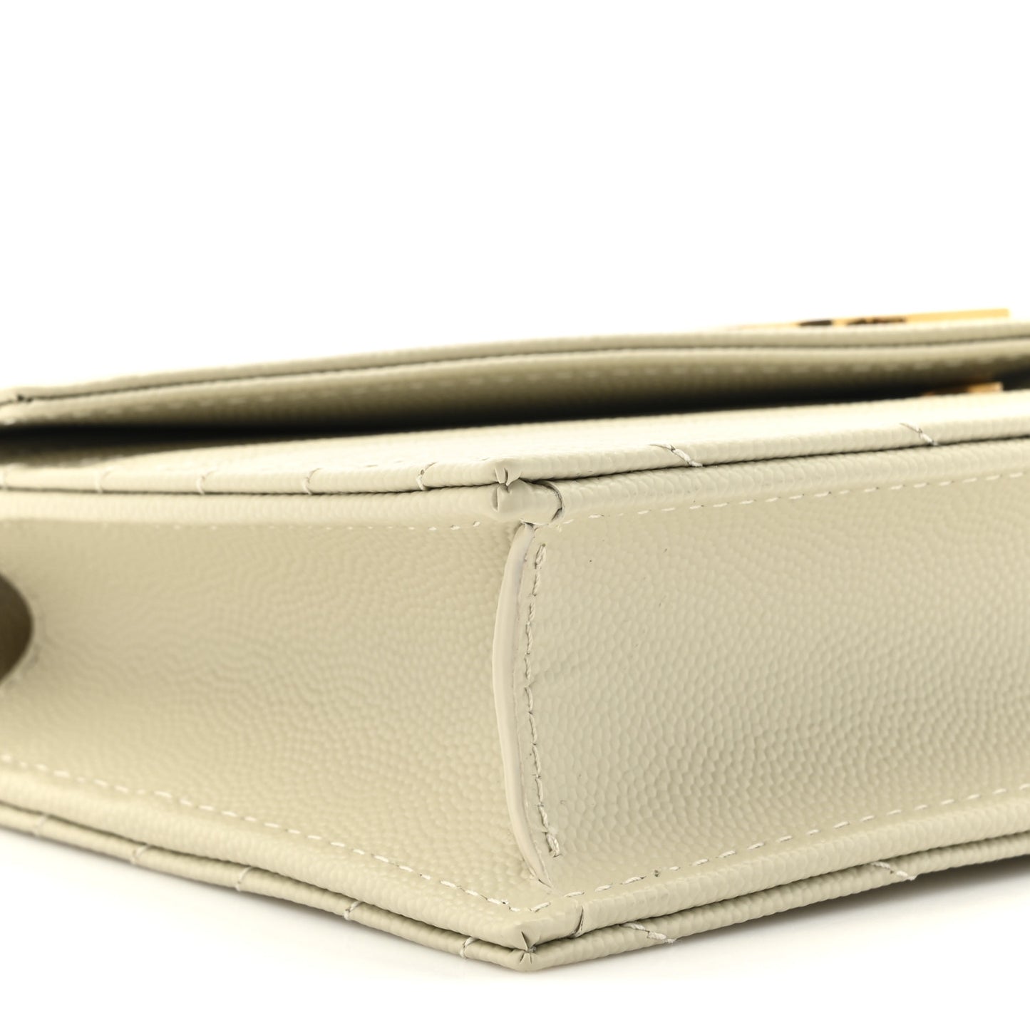 Grain De Poudre Matelasse Chevron Monogram Envelope Chain Wallet Crema Soft