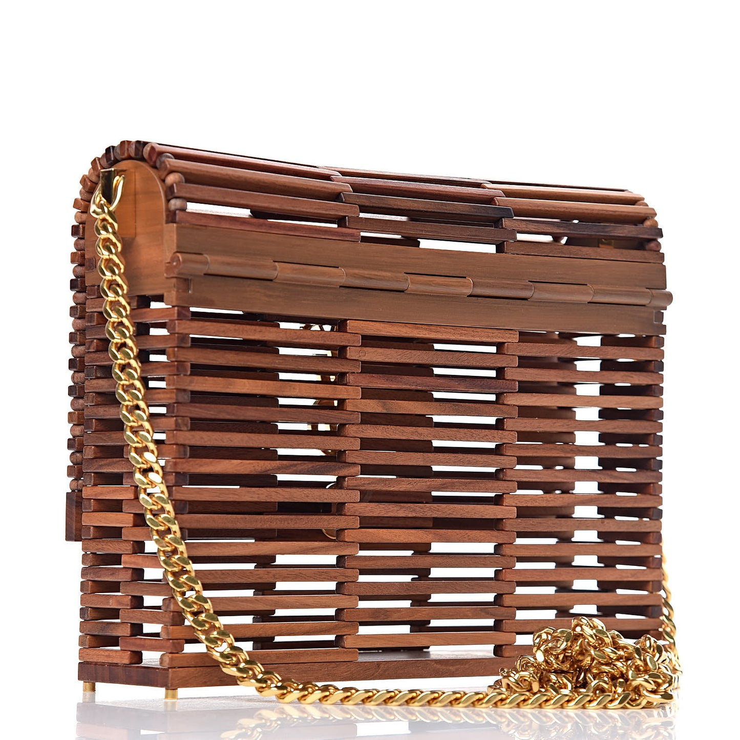 Wood Small Monogram Kate Box Bag Brown