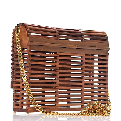 Saint Laurent Wood Small Monogram Kate Box Bag Brown 3 of 8