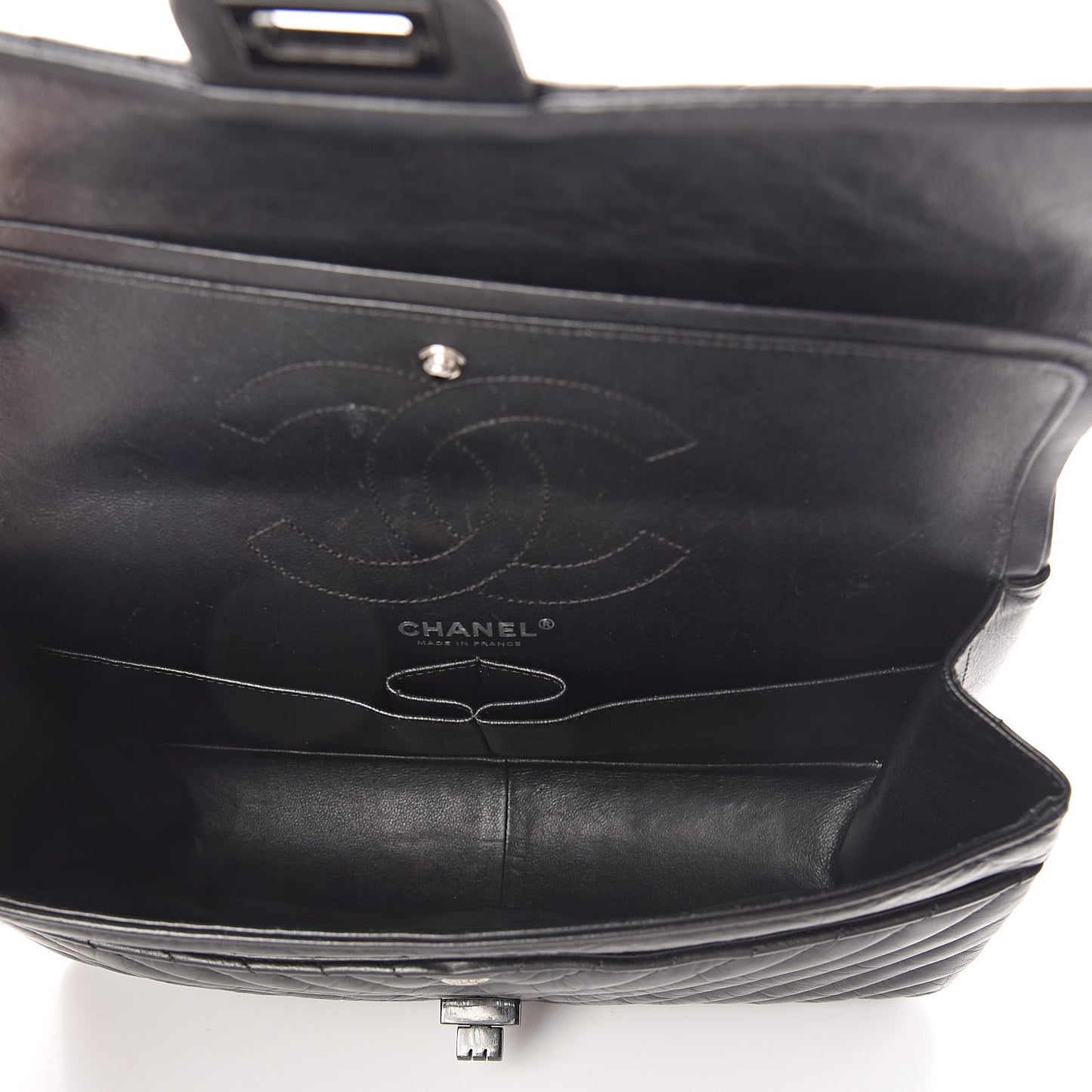 Aged Calfskin Chevron Quilted 2.55 Reissue 226 So Black