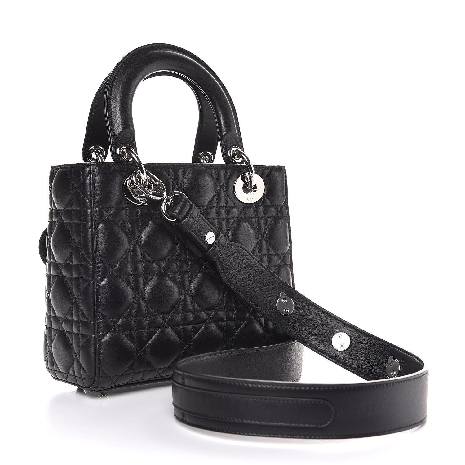 Christian Dior Lambskin Cannage Small Lucky Badges My Lady Dior Black 4 of 8