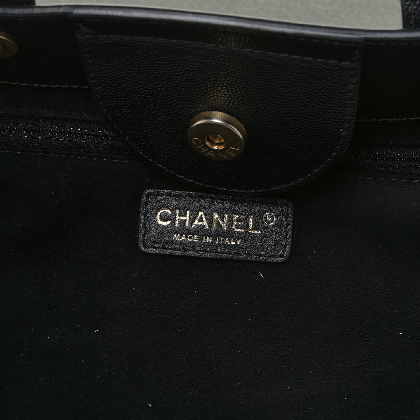 Caviar Small Studded Deauville Tote Black