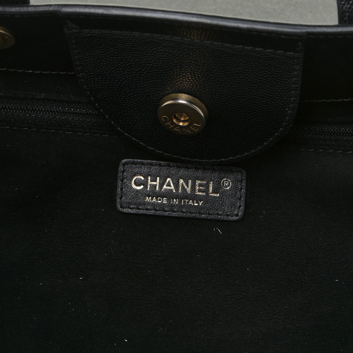 Chanel Caviar Small Studded Deauville Tote Black 5 of 12