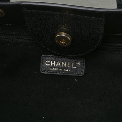 Chanel Caviar Small Studded Deauville Tote Black 5 of 12