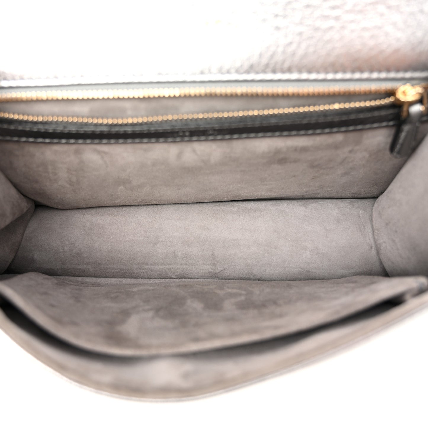 Metallic Grained Calfskin Medium Diorama Flap Bag Steel