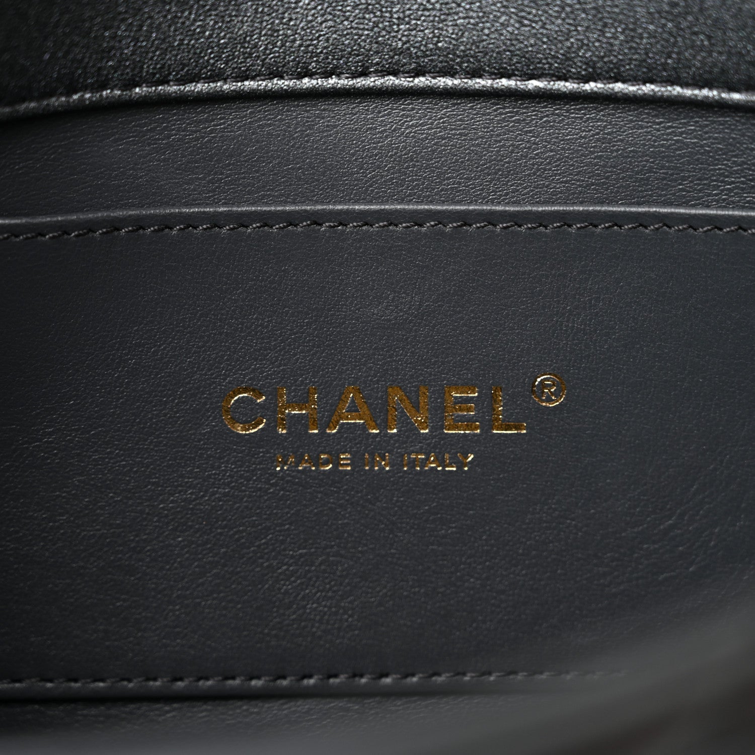 Chanel Metallic Lambskin Quilted Logo Charm Chain Flap Grey 6 of 11