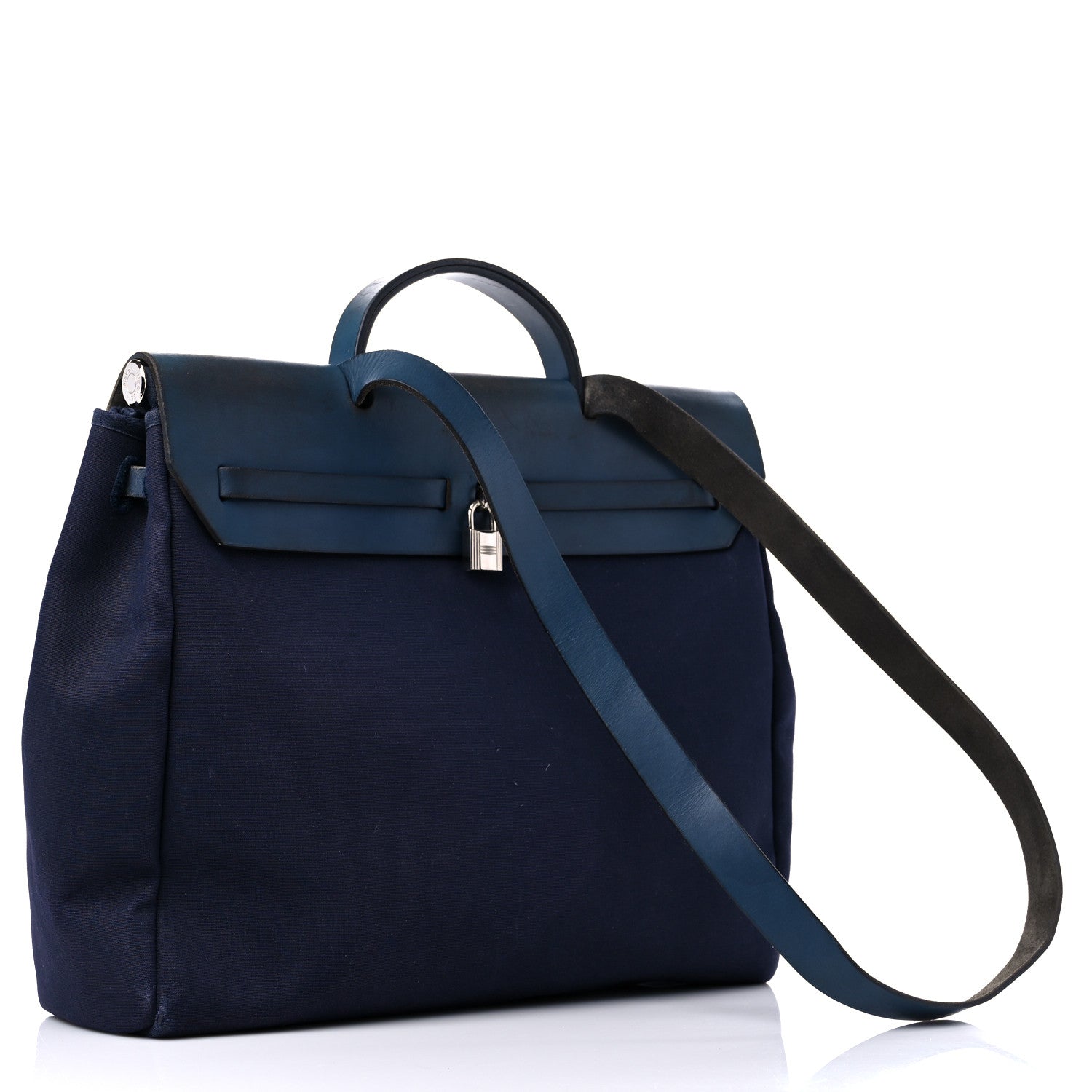 Hermes Toile Vache Calfskin Herbag 39 MM Navy 4 of 20