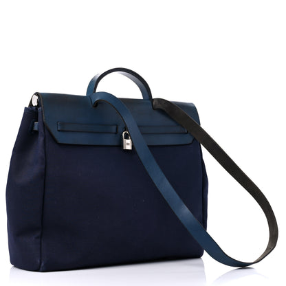 Hermes Toile Vache Calfskin Herbag 39 MM Navy 4 of 20