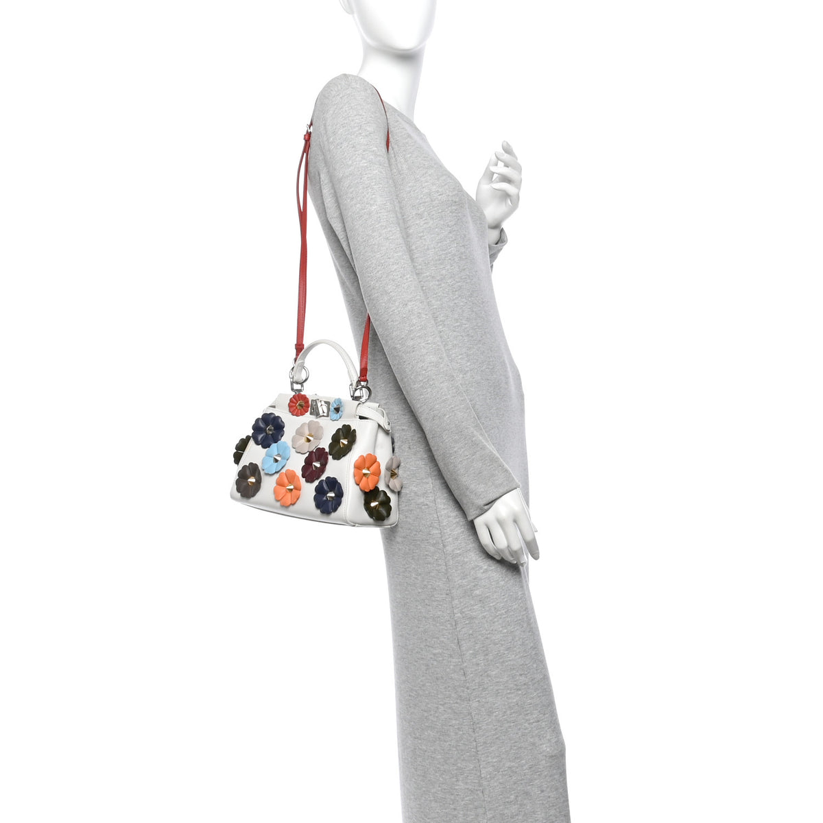 Nappa Flowerland Mini Peekaboo Iconic Satchel White Ice Multicolor