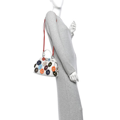 Fendi Nappa Flowerland Mini Peekaboo Iconic Satchel White Ice Multicolor 2 of 14