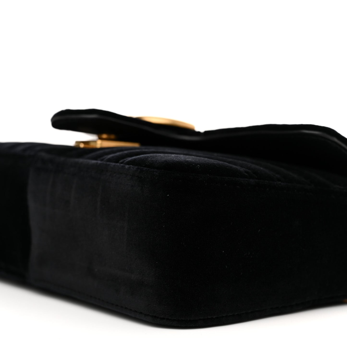 Velvet Matelasse Mini GG Marmont Shoulder Bag Black