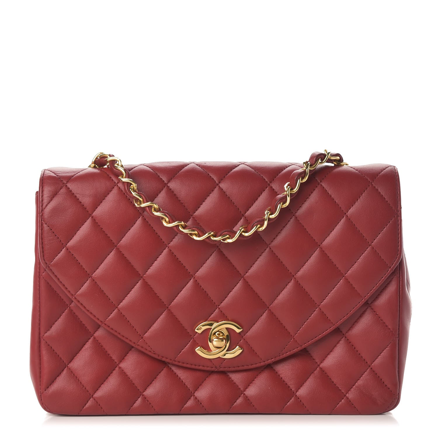 Chanel Lambskin Quilted Small Single Flap Red 1 of 12