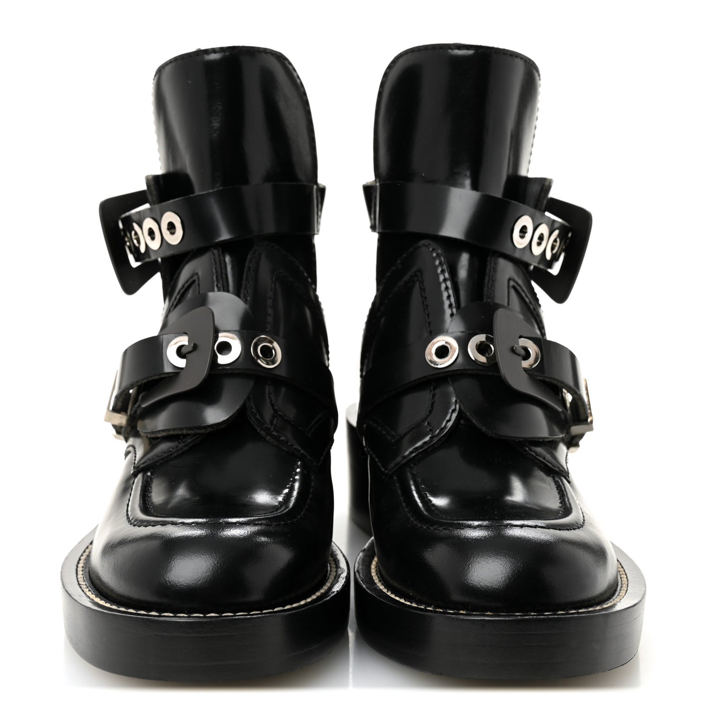 Brushed Calfskin Ceinture Ankle Boots 36.5 Black