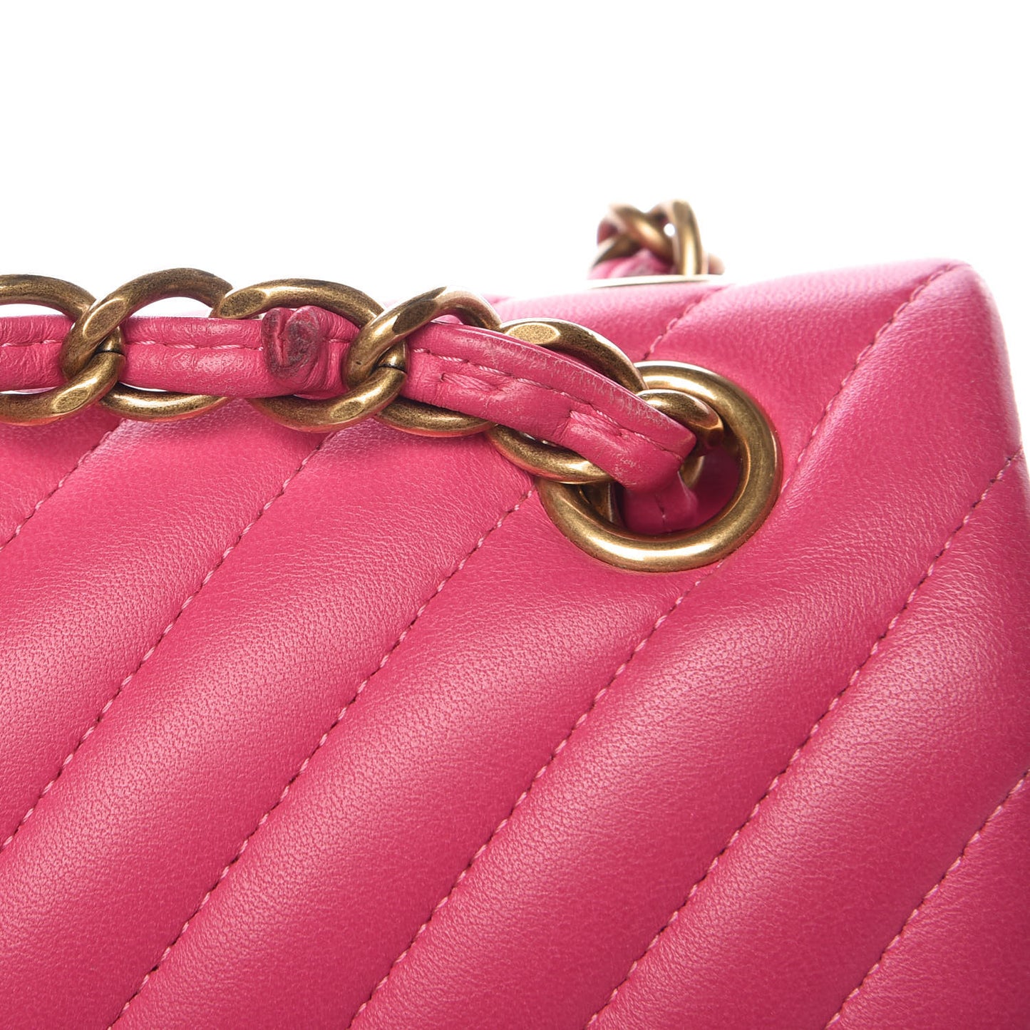 Lambskin Chevron Quilted Jumbo Double Flap Pink