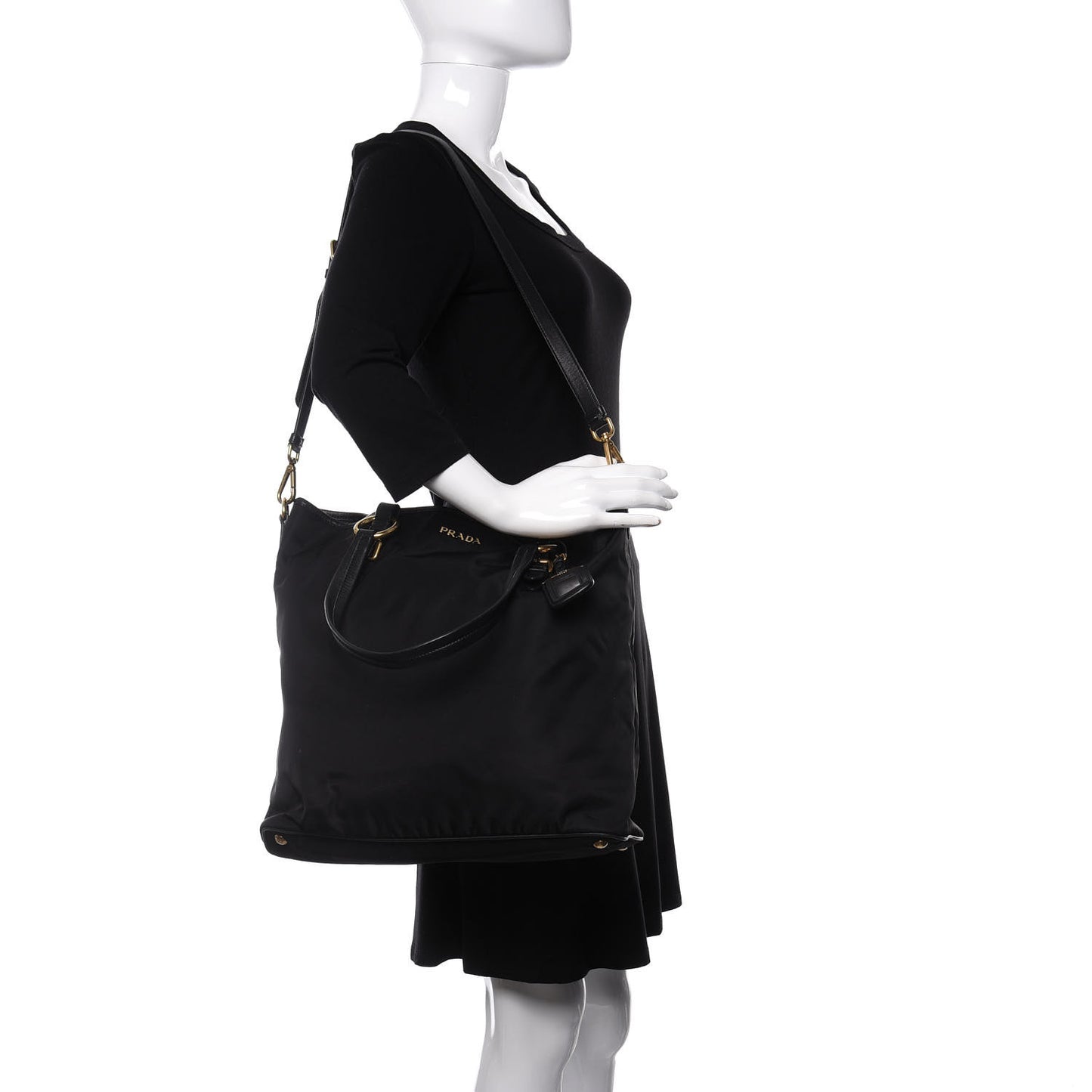 Tessuto Nylon Soft Calf Tote Black