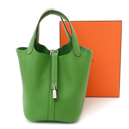 Hermes Taurillon Clemence Picotin Lock 18 PM Vert Yucca 12 of 12