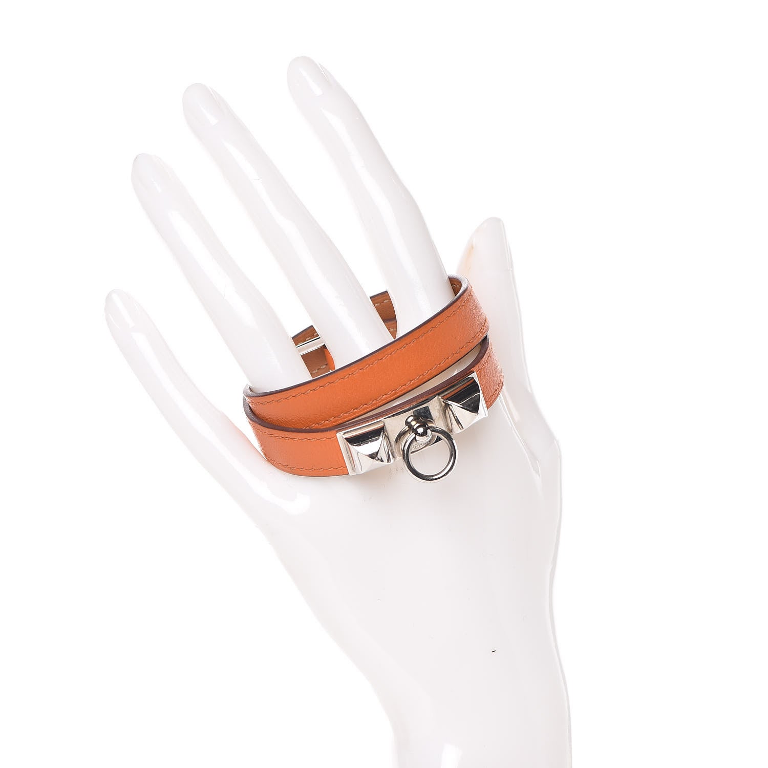 Hermes Swift Rivale Double Tour Bracelet XS Orange 2 of 6